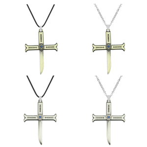 Anime <span class=keywords><strong>Dracule</strong></span> <span class=keywords><strong>Mihawk</strong></span> Kreuz-Anhänger Halskette Freundschafts-Geschenk für Männer und Frauen Anime-Schmuck Schlüsselanhänger Accessoires - Product Image 1