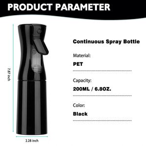 Manufacturer Custom <b>200ml</b> 300ml Empty Plastic Water Sprayer Continuous Spray <b>Bottle</b> Home Cleaning Spray <b>Bottle</b> for Hair Mist - Product Image 2