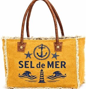Sac fourre-tout en toile premium avec poignées en cuir pour femmes, grande capacité, sac de travail pour ordinateur portable, pour le bureau, les voyages d'affaires - Product Image 1