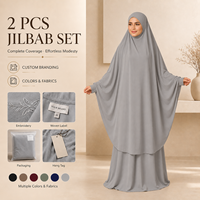 Ensemble de prière Jilbab 2 pièces Premium, couvrant entièrement le corps, pour femmes musulmanes, Khimar long et ample, robe de prière islamique, tenue modeste, vente en gros