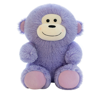Peluche Gorille Adorable en Coton PP Doux avec Broderie Multicolore pour Enfants, Compagnon de Sommeil