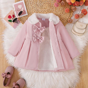Abrigo <span class=keywords><strong>de</strong></span> Invierno para Niñas, con Cuello <span class=keywords><strong>de</strong></span> Piel Sintética, Doble Lazo, Botones, Corte en A, Plisado, Forrado <span class=keywords><strong>de</strong></span> Felpa, Cálido y Suave, para Bebés y Niñas Pequeñas - Product Image 2