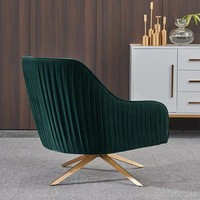 Moderner Samt-Polstersessel Freizeit-Loungesessel Luxus-Sessel für Wohnzimmermöbel