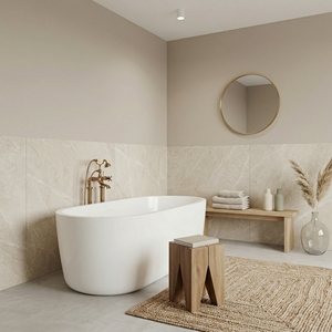 Baignoire autoportante moderne en acrylique et fibre de verre, texture cannelée, profonde, avec drain central, taille et forme personnalisées, OEM ODM - Product Image 1