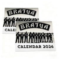 2026 vente en gros de reliure à spirale personnalisée impression UV calendrier de Table murale en papier couché avec logo pour une utilisation au bureau