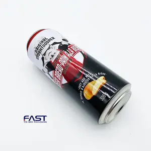 Fabricantes de Dongguan canetas de metal com marca personalizada por atacado, latas de alumínio para bebidas com tampa fácil de abrir, latas de armazenamento