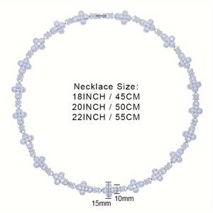 Dropshipping di lussuosi gioielli incrociati scintillanti collana di diamanti CZ da uomo 10mm con diamanti ghiacciati a forma di croce catena da Tennis - Product Image 5