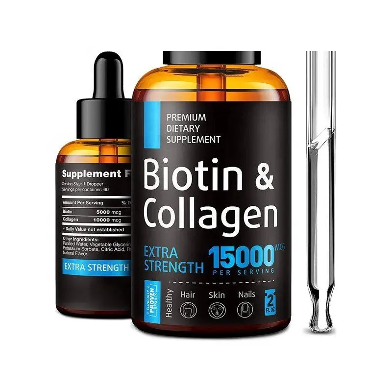 Biotin & Collagen Haarwuchs Ätherisches Öl Haar Biotin Liquid Drops unterstützt gesundes Haar wachstum und starke Nägel