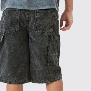 กางเกงขาสั้นยีนส์ฟอกสีสไตล์สตรีทแวร์ปักโลโก้ตามสั่ง ผ้าเนื้อนุ่มคุณภาพสูง - Product Image 6