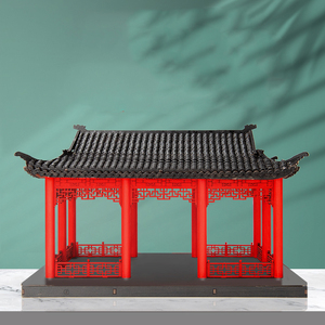 Realistische chinesische Pavillon Modell Kit vor geschnittene Linde Teile 3D Holz Pullze Gebäude Landschaft Diorama liefert verpackte Sets - Product Image 1