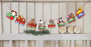 Noël vacances décoration fournitures dessin animé tirer drapeau scène mise en page fabricants <span class=keywords><strong>de</strong></span> papier en gros noël jardin drapeau - Product Image 4