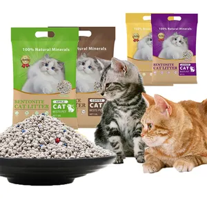 Pet Supplier OEM/ODM Dust Free Strong Clumping Sodium Clay Cat Sand Easy Clean Premium Lavender Scent Bentonite Cat Litter