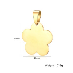 Pendentif vierge en acier inoxydable en forme de fleur, breloque en métal poli miroir pour chien, pendentif vierge antirouille pour la fabrication de bijoux DIY - Product Image 3