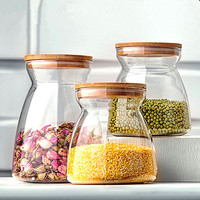 15oz 450ml couvercle Portable transparent boîte en verre de cuisine pot de stockage en verre récipient alimentaire pour café farine sucre bonbons biscuits épices