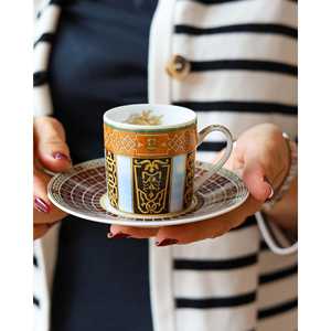 Bernardoux 12-Piece Ceramic <b>Coffee</b> and <b>Tea</b> <b>Set</b> with Grand Versailles Decoration 200ml Cups and Saucers Model Number - Product Image 6