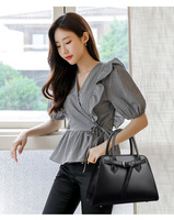 Luxe de haute qualité en cuir PU sac à bandoulière pour dames nouvelle mode fermeture éclair chaînes décoration deux Polyester automne