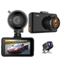 Car Black Box 3-inch WiFi Dual Cameras Night Vision 4K + 1080P Wide-angle G-Sensor Loop Recording Dash Cam for Various Car