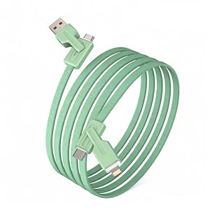 Cable de Carga Rápida PD de 65W, 4 en 1, USB A a Tipo C, para Teléfono, Laptop, Tablet, Diseño Mecánico, Cable Multifuncional Trenzado - Product Image 4