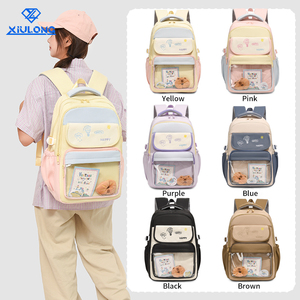Mochila Escolar Impermeable Kawaii para Estudiantes, Gran Capacidad, Múltiples Bolsillos, con Pin Decorativo, para Adolescentes - Product Image 1