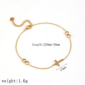 Cross Stainless Steel Necklace With Zircon Pendant For Women Party Jewelry Geometric Design Pave Setting TN3529 - Product Image 4