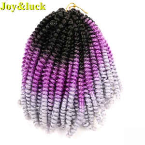 30 strengen groothandelsprijs synthetisch haar extensie 12 inch ombre kinky krullend haakwerk vlechten kleur spring twist haar - Product Image 4