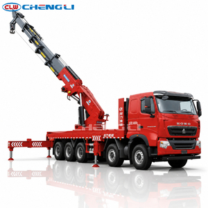 รถบรรทุกติดเครน SINOTRUK HOWO 8x4 14 ตัน รถเครนไฮดรอลิก รถบรรทุกขนส่งสินค้าพร้อมเครนสำหรับงานก่อสร้างและโลจิสติกส์ - Product Image 1