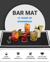 Tapis de Bar en Caoutchouc PVC Souple, Anti-Goutte, Personnalisé, avec Logo en Relief, Noir, Blanc, Vert, Jaune, Bleu