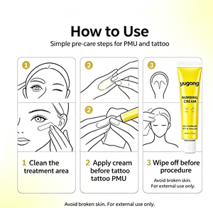 Yugong Pain Relief <strong>Numbness</strong> <strong>Cream</strong>. <strong>Tattoo</strong> Micro-blade Works Quickly, Skin <strong>Numbness</strong> Effect. Long-lasting Comfortable Care. 10ml - Product Image 4