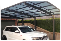 Cochera Moderna de Aluminio de Grado Comercial con Techo de Policarbonato para Estacionamiento y Uso en Áreas Públicas