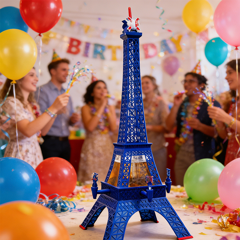 Mobile 3L Led Eiffel Beer Tower Dispenser with Ice Tube - Ideal