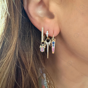 <span class=keywords><strong>Boucles</strong></span> <span class=keywords><strong>d</strong></span>'oreilles créoles en <span class=keywords><strong>argent</strong></span> 925 avec diamants CZ arc-en-ciel double face Gemnel, <span class=keywords><strong>boucles</strong></span> <span class=keywords><strong>d</strong></span>'oreilles dorées statement, bijoux à trois étages - Product Image 3