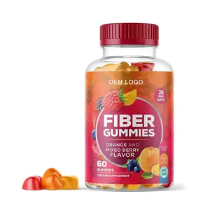 Venta al por mayor de fibra dietética con etiqueta personalizada, mejora la digestión y la salud de la piel, gomitas de fibra