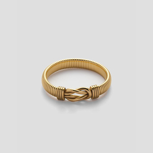 <span class=keywords><strong>Bracelet</strong></span> épais en acier inoxydable plaqué or 18 carats, résistant à l'eau, à nœuds élastiques, tendance YF5098, bijoux anti-ternissement - Product Image 2