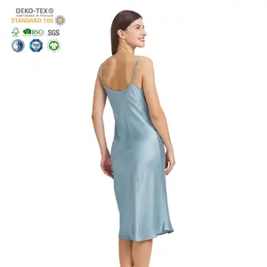 Ladies Nightdress 100% Mulberry Silk Slips On Design Comfortable Soft Touch For Women's Sleepwear