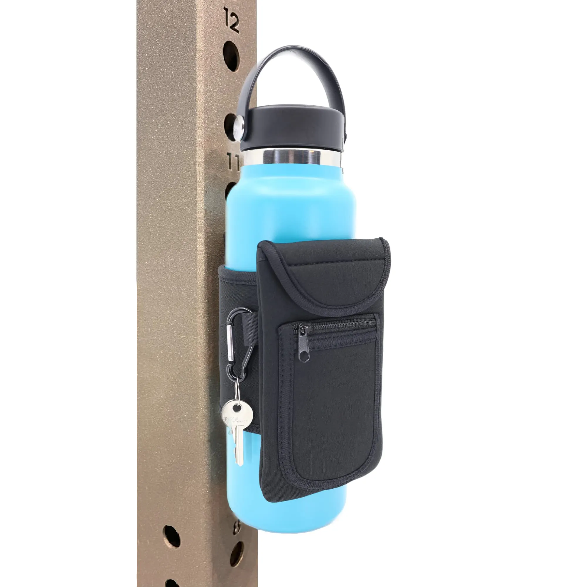 पॉकेट पोर्टेबल जिम मेट नॉन स्लिप वॉलेट नियोप्रीन कुंजी फोन बैग चुंबकीय पानी की बोतल आस्तीन के साथ कस्टम चुंबक कप कवर