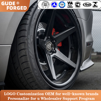 Jantes Concaves en Alliage Forgé GUDE5 à 5 Branches, 17 18 19 20 21 22 23 24 Pouces, Monobloc, Adaptées pour Dodge Charger Hellcat Widebody