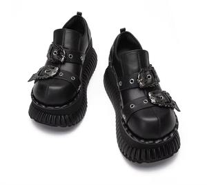 Zapatos de tacón alto de plataforma única de moda para mujer, estilo plataforma de esponja con punta ancha, para caminar - Product Image 5