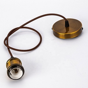 Edison Rétro Lustre E27 Support de Lampe <span class=keywords><strong>Fil</strong></span> <span class=keywords><strong>Suspendu</strong></span> Base Suspendue <span class=keywords><strong>Fil</strong></span> Tressé Support de Lampe en Aluminium - Product Image 5