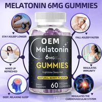 Gummies à la mélatonine 6 mg OEM - Saveur baies - Comprimés à mâcher pour adultes - Favorise la relaxation et un sommeil réparateur