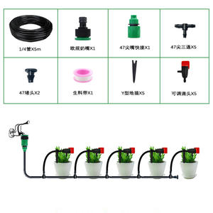 Kit de riego por goteo de 1/4 pulgadas con tubería de 20 m y gotero ajustable para plantas en macetas, balcones y jardines - Product Image 2