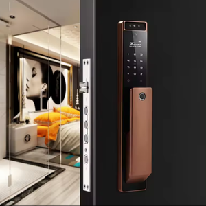 Meilleure vente noir <span class=keywords><strong>marron</strong></span> en alliage d'aluminium Tuya Wifi APP ouverture à distance reconnaissance des empreintes digitales serrure de porte intelligente de haute sécurité - Product Image 5