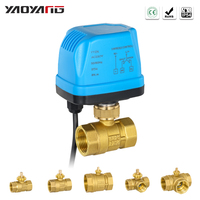 Vanne à boisseau sphérique électrique motorisée bidirectionnelle YAOYANG YYZK-H50 à 3 fils en laiton NC AC110-220V OEM certifiée CE étanche IP54 3/4 pour l'eau