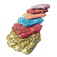Applique 3D rembourrée en forme de coquille, à coudre, avec paillettes brillantes, multicolores, pour bricolage