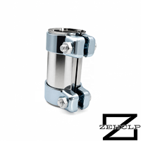 Collier de serrage double pour échappement en acier inoxydable 304, plié intérieurement, poli miroir, performance 100 % étanche, double échappement haute performance, métrique