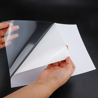 Papel adhesivo A4 Yupo imprimible de inyección de tinta, respaldo transparente de vinilo, hoja adhesiva trasera transparente mate con respaldo de plástico transparente