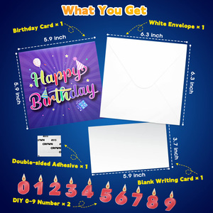 Tarjeta de Cumpleaños 3D Pop-Up con Música y Luz, Diseño de Pastel para 30 Años, Números con Luces de Colores del 0 al 9 - Product Image 4