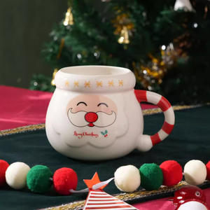 Tasses en céramique en forme de Père Noël, exportation transfrontalière, mugs avec couvercles, tasse à eau de Noël - Product Image 6