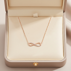 สร้อยคอแฟชั่นเรียบหรูคุณภาพสูง ขายส่ง สร้อยคอทองคำแท้ 18K โรสโกลด์ ประดับเพชรแท้ธรรมชาติ ดีไซน์ทันสมัย - Product Image 3