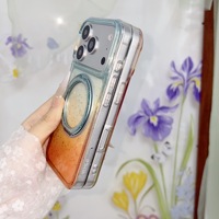 Étui de téléphone portable en acrylique transparent avec support magnétique brillant de luxe pour iPhone 18pro 17 16 15 14 Pro Max