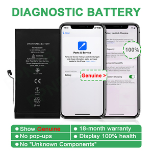 100% สุขภาพ<span class=keywords><strong>แบ</strong></span><span class=keywords><strong>ต</strong></span>เตอรี่ของแท้สำหรับ iPhone 6 7 8x11 12 13 MINI 14 15 PRO MAX <span class=keywords><strong>แบ</strong></span><span class=keywords><strong>ต</strong></span>เตอรี่วินิจฉัยใหม่0รอบ - Product Image 1